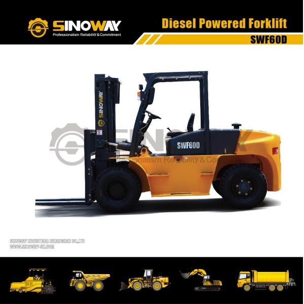 ISUZU Hydraulic Material Handler 6 Ton Diesel Forklift 6000kg Base Capacity