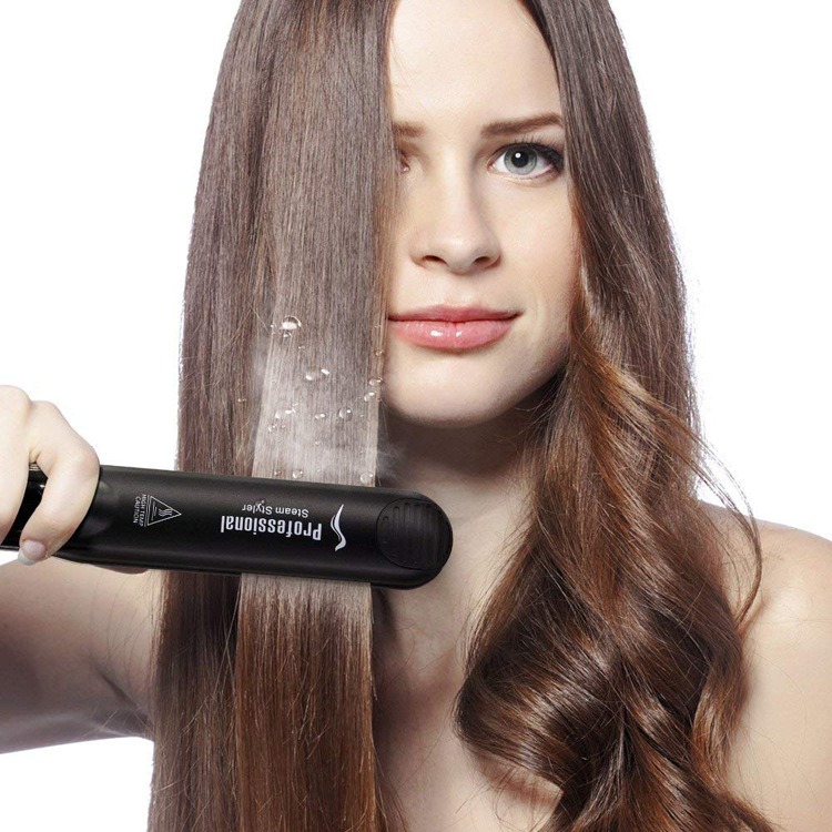 Professional Electric Hair Steam Straightener Flat Iron Fast Heating Ceramic Plates for Household Outdoor Use Soft Smooth