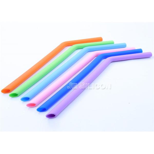 Safe Bubble Tea Straws With Brush , Silicone Boba Straws No Rubber Taste