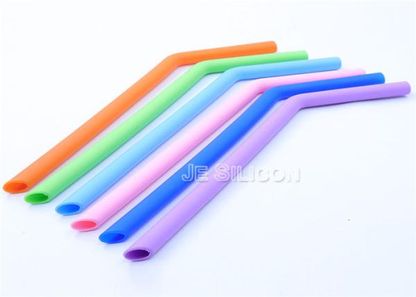 Safe Bubble Tea Straws With Brush , Silicone Boba Straws No Rubber Taste