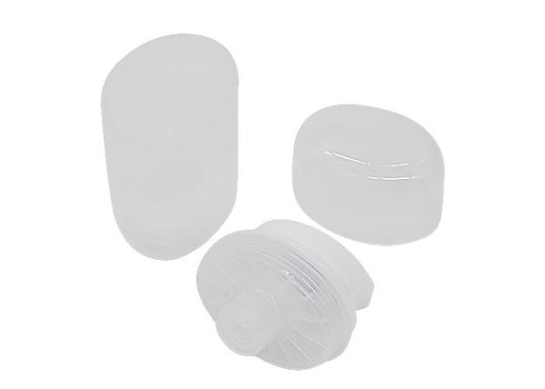 proteção solar mal ventilada da garrafa de 50ml PP que empacota a garrafa lisa oval do PCR do vácuo