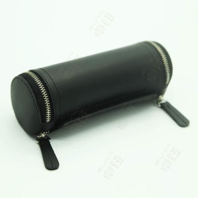 Coutume de poche de papeterie de sac de crayon de Round Leather Zipper d'étudiant d'école grande