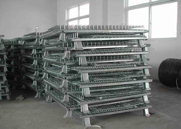 Foldable Collapsible Wire Mesh Cage Panels With Front Drop Gate / 4 Casters