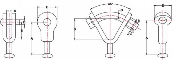 36000lbs к Clevis 45kn шарика HDG штуцеров линии электропередач 50000lbs