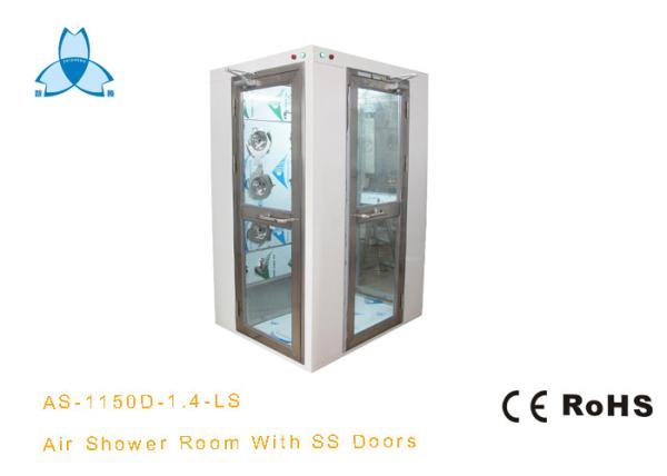 Single Person Cleanroom Air Shower With 90 Degree Corner Doors , 800W Blow Power