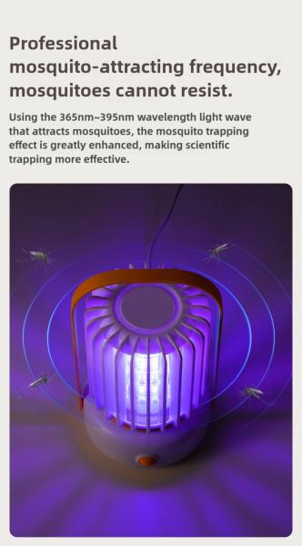 Rechargeable New Design In 2025 Mosquito Killer Lamp Orange and White/white and blue/white and orange