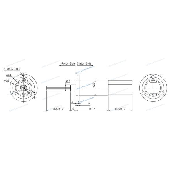 Кольцо выскальзывания капсулы робота мини с соединением CANBUS совмещенным сигналом электрическим роторным