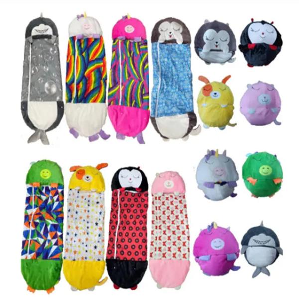 Children's Outdoor Camping Sleeping Bag with Cartoon Animals Design and Lengthened Size