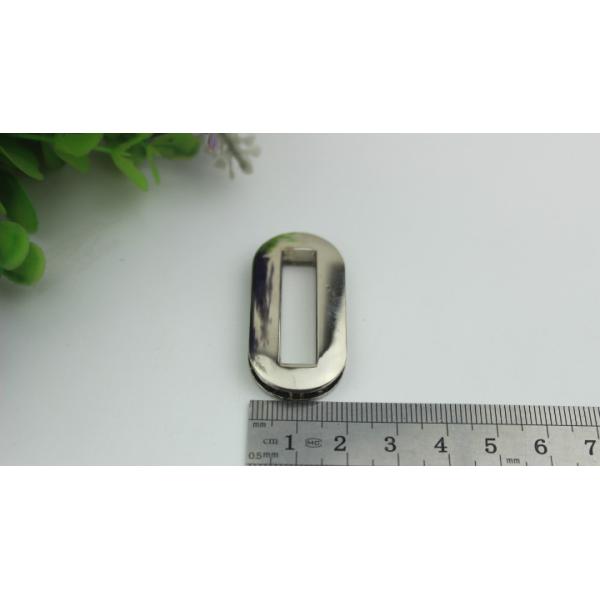Popular fashion simple design oval shape zinc alloy nickel color metal locks for handbag
