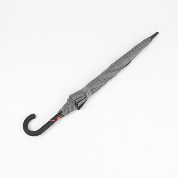 Polyester Personalised Golf Umbrella , Grey Black Umbrella With Curved Handle