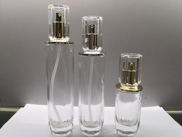 a loção do vidro de 40ml 100ml 120ml engarrafa o empacotamento cosmético, OEM do tampão de Surlyn da garrafa da bomba