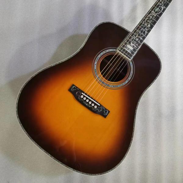Custom MT Dreadnought D Body Sunburst Acoustic Guitar Wood Pickguard Martin D45 Guitar