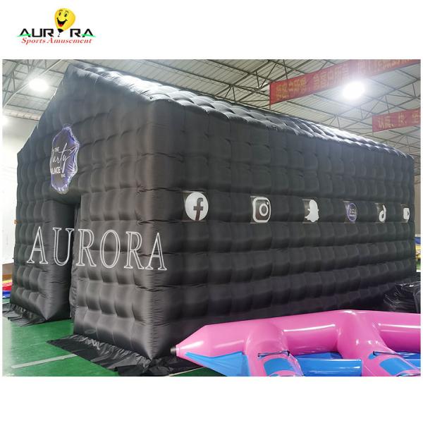 Outdoor Inflatable Club Tent , PVC or oxford Blow Up Party Tent With LED Lighting
