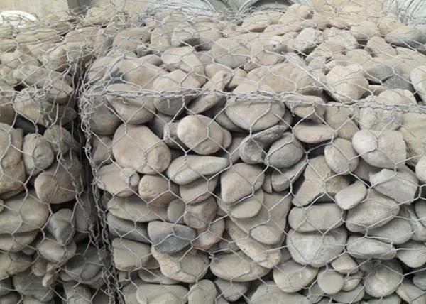 Professional Rock Basket Retaining Wall , Rock Cage Wall Hexagonal Mesh
