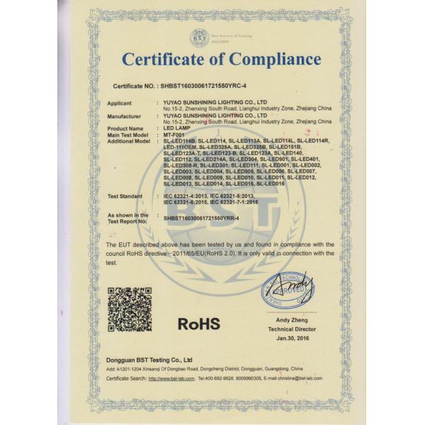 Yuyao Sunshining Lighting Co., Ltd.