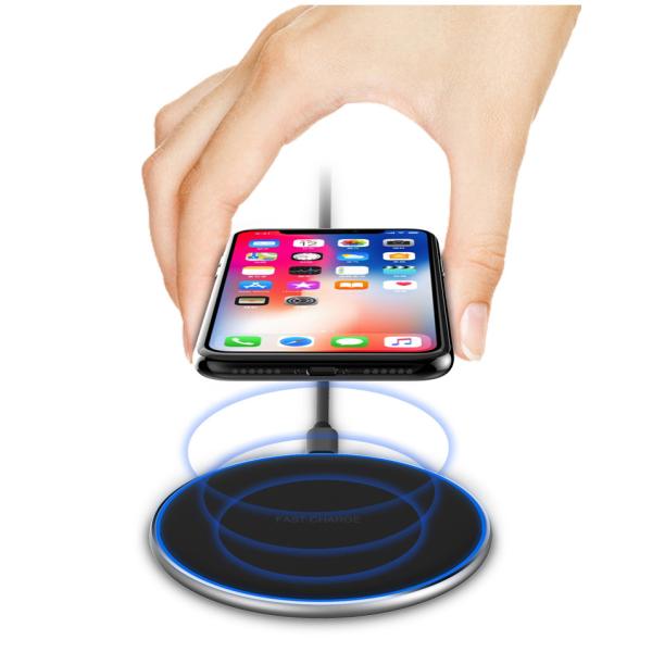 Ultra Slim QI Certified Fast Charging  Wireless Charger 10W/7.5W/5W BSCI Audited Supplier