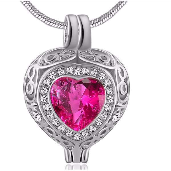 Personalized Memorial Birthstone Cremation Necklace Ashes Urn Keepsake Locket Pendant