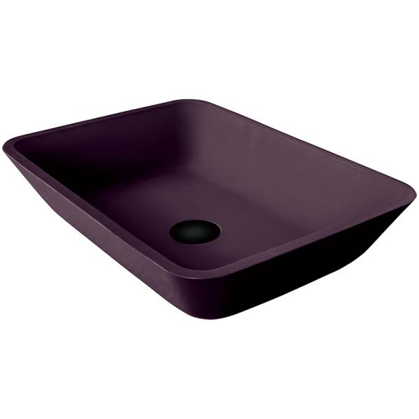 Countertop Matt прямоугольной раковины Bathroom сосуда кисловочный пурпурный стеклянный