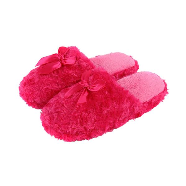 Luxury Plush Disposable Hotel Slippers Bright Red Color For Home