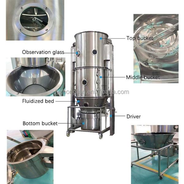 SUS316 Secador contínuo fluidizado refrigerado para secagem a vapor por fervura Secagem de alimentos e produtos químicos