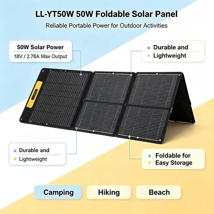 Backpack‑Mountable 16W Foldable Solar Charger, Portable Solar Power for Day Hikes & Travel