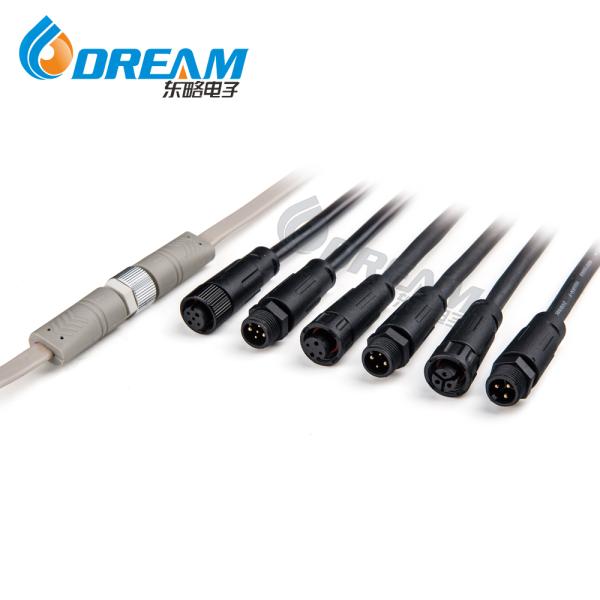 DREAM START Custom Mini Waterproof IP67 Connector for LED Outdoor Automotive Lighting M12 2pin 3pin 4pin 5pin 6pin 7pin 8pin