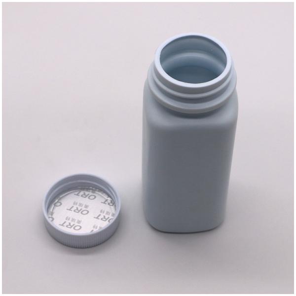 120cc HDPE Carré de qualité médicamenteuse Pilule en plastique Capsule Tablette Bouteille rechargeable pour médicament