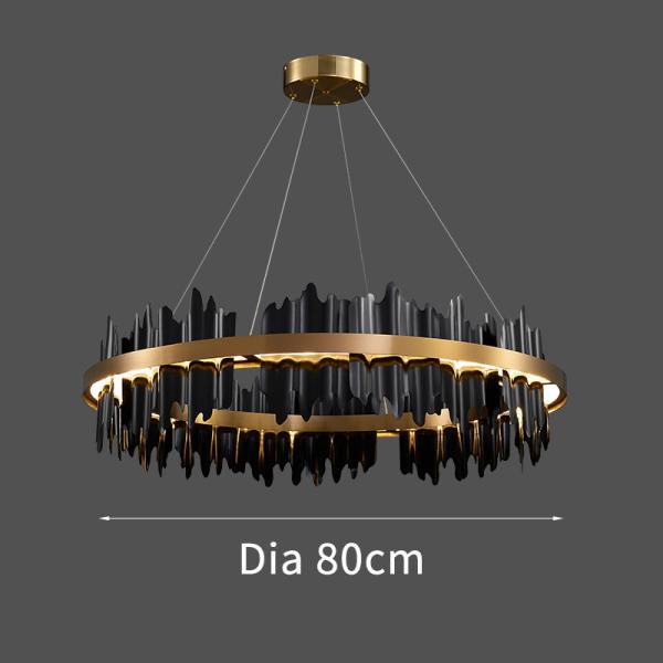 Modern Creative Circle LED Black Chandelier Lobby Hotel Light(WH-CY-164)