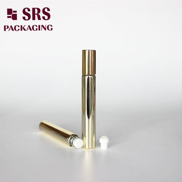 SRS cosmetic 10ml gold glass perfume bottle with glass roller ball