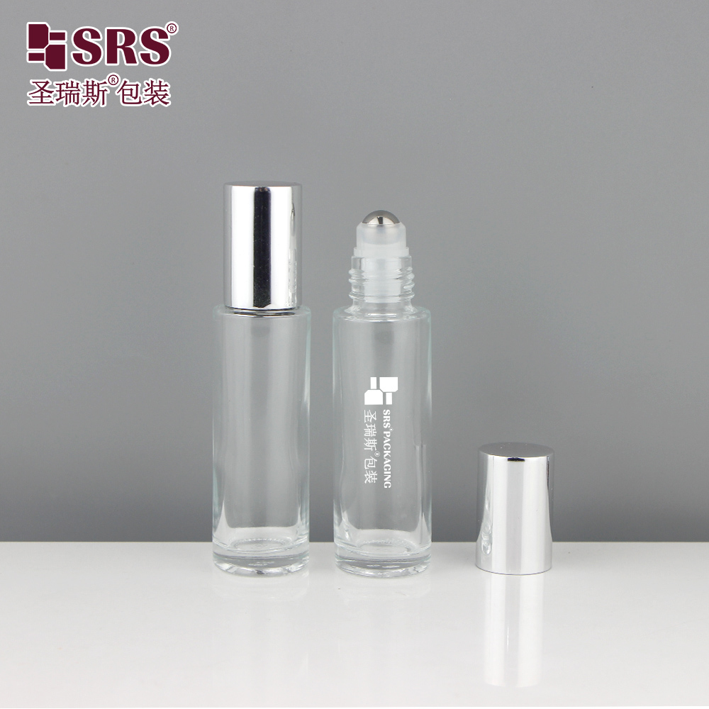 BLPM-15ML Amber Glass Roll‑on Bottle Gold Metal Cap 304 Stainless Steel Roller Ball Essential Oil Perfume Cosmetic Packaging