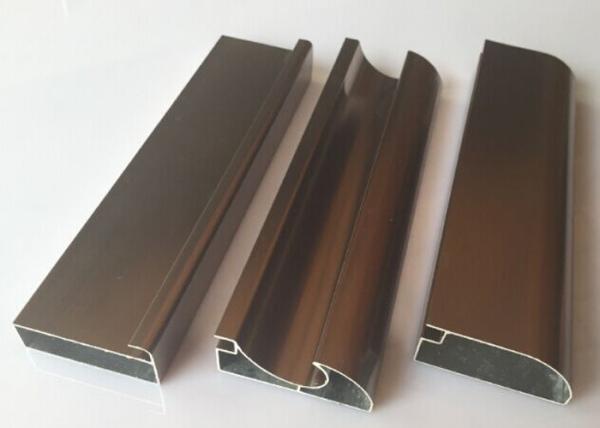 Anti Rust Aluminum Cabinet Door Extrusion / Frame Extrusions Coffee Color