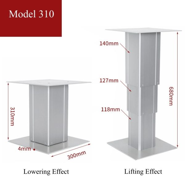 Plateforme de levage électrique à colonne de bureau réglable à trois étages
