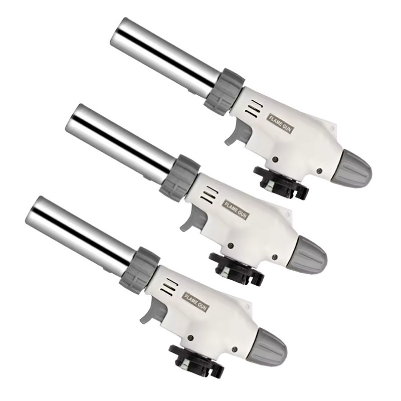 Model 516C Professional Cassette Butane Gas Torch White Grey Trigger Ignition Flame Gun