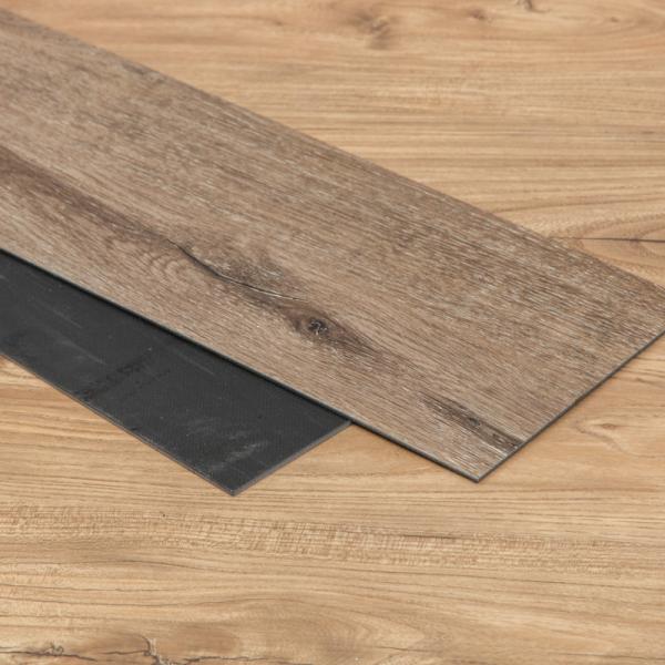 Customized LVT Plank Flooring , Resilient Spc Pvc Flooring Shallow Walnut Color