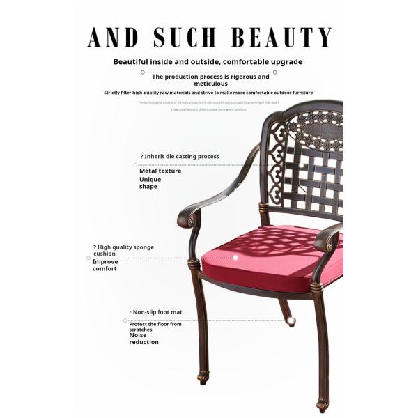 Balcony Dining Round Cast Aluminum Patio Table And Chairs Bistro Set