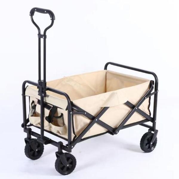 Structure Roll Container Beach Wagon for Shopping Storage Tools Pets Portable Picnic Cart Black