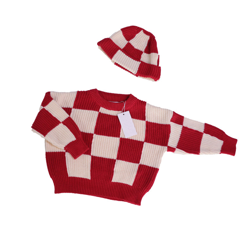 Выполненные на заказ свитеры 2PCS с 100% хлопок свитера рукава слойки Beanie уютным вяжут носку для маленьких девочек