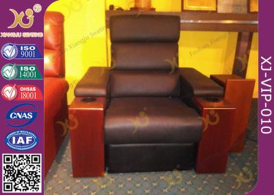 Modern Genuine Leather Finished Home Theater Sofa , Leisure Electric Recliner Sofa