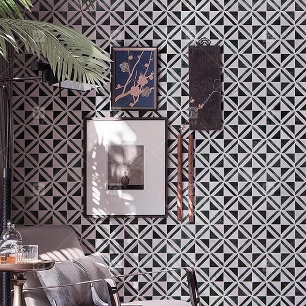 Черно-белый мраморный камень Мозаичная плитка для стены кухни