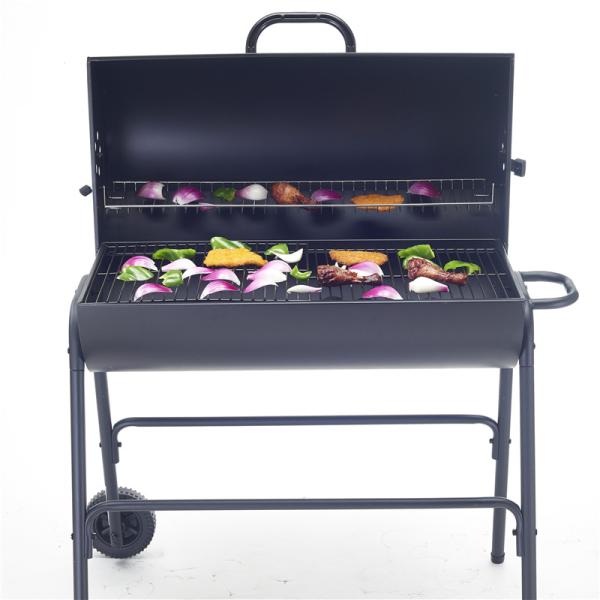 Outdoor Barbecue Trolley Charcoal Smoker BBQ Grill With Powder Coating Surface