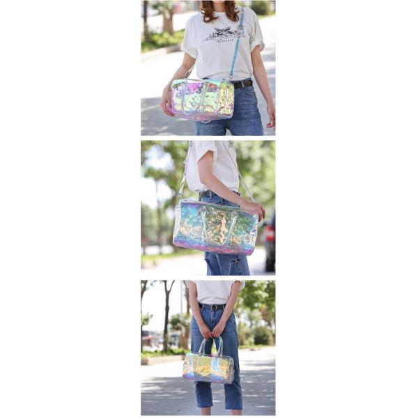 Rainbow Color Sports Travel Bag Men And Women Dazzling Acrylic Chain Handbag