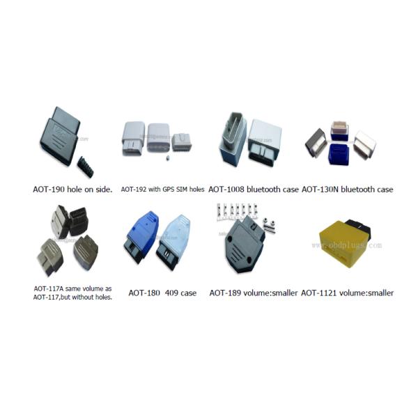 Normal Plug Material PA66 CF Black Right Angle OBDII Connector No Screws Type OBDII Plastic Case with Offer Drawing