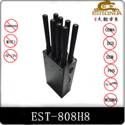8 Bands Handheld Cell Phone Signal Jammer 2G / 3G / 4G / Wifi Blocker AC110V-240V