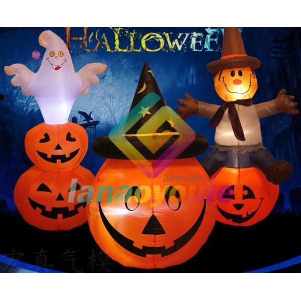 Party Decoration 0.55mm Inflatable Pumpkin Halloween With Light