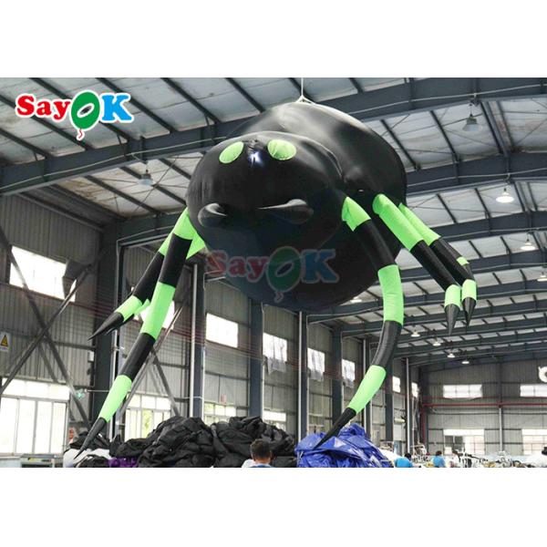 Colgando Horrible Araña Inflatable Decoración de Halloween Negro y Verde