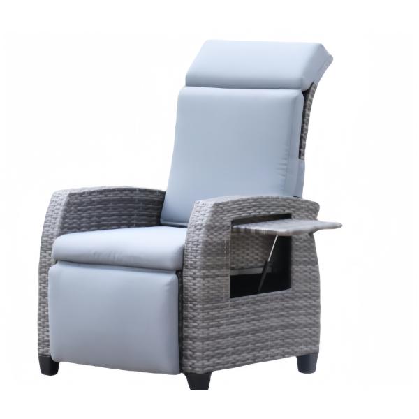 Luxury Outdoor Indoor Rattan Lounge Chair Furniture Set Wicker Single Sofa Garden Recliner Lying Bed