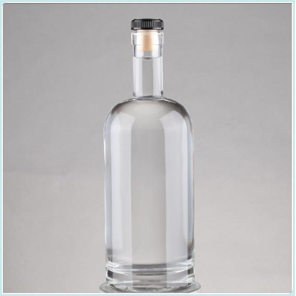 Clear Empty Hot Stamping Super Flint Glass Liquor Bottles with Cork 75cl Capacity 750ml