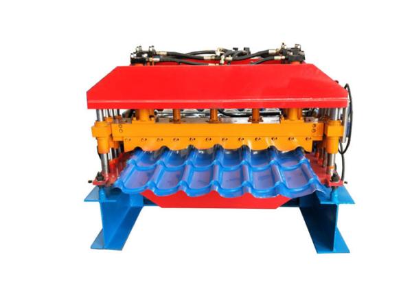 Colorful Steel Profile Roll Forming Machine , Glazed Tile Machine For House Roofing Making