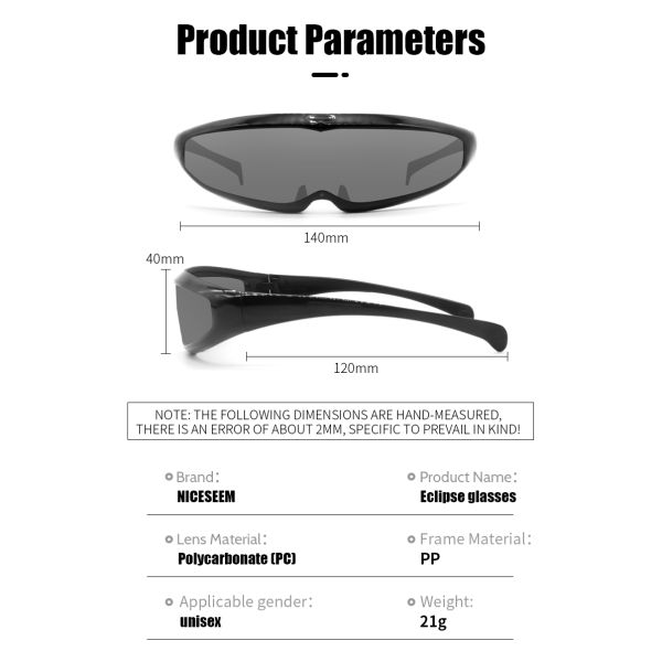 Eclipse Sunglasses Certified Ultra-light Solar Compact Size Comfortable Durable Plastic Eclipse Glasses ForDirect Sun Viewing