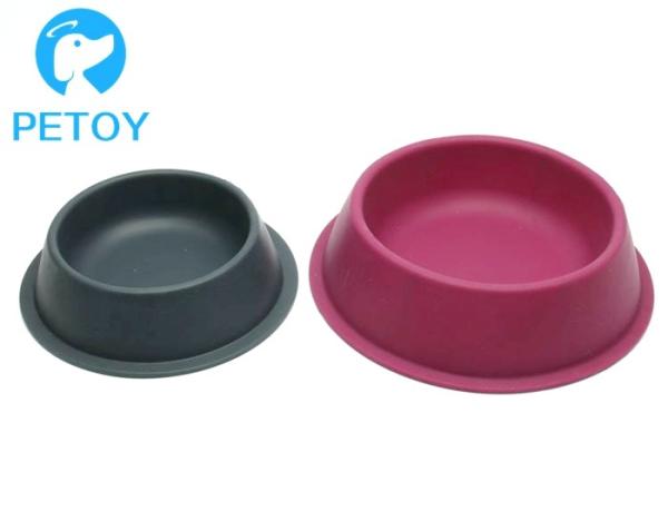 Round Custom Silicone Plastic Pet Bowls FDA Food Grade  Eco - Friendly